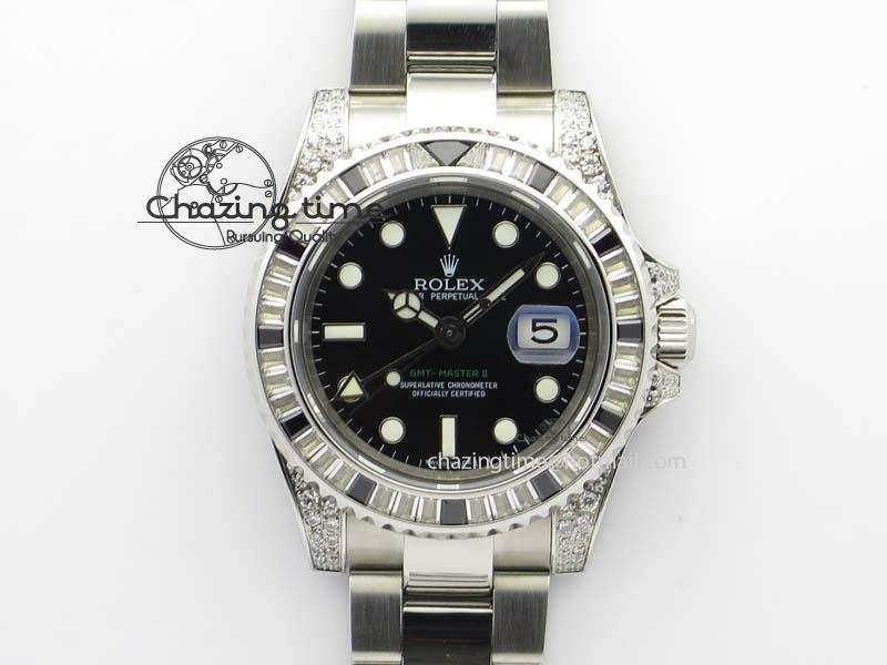 GMT-Master II 116759 SS Bp-Maker Black Ruby Crystal Black Dial On SS Bracelet A3186