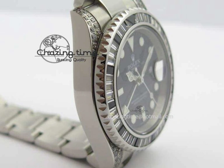 GMT-Master II 116759 SS Bp-Maker Black Ruby Crystal Black Dial On SS Bracelet A3186