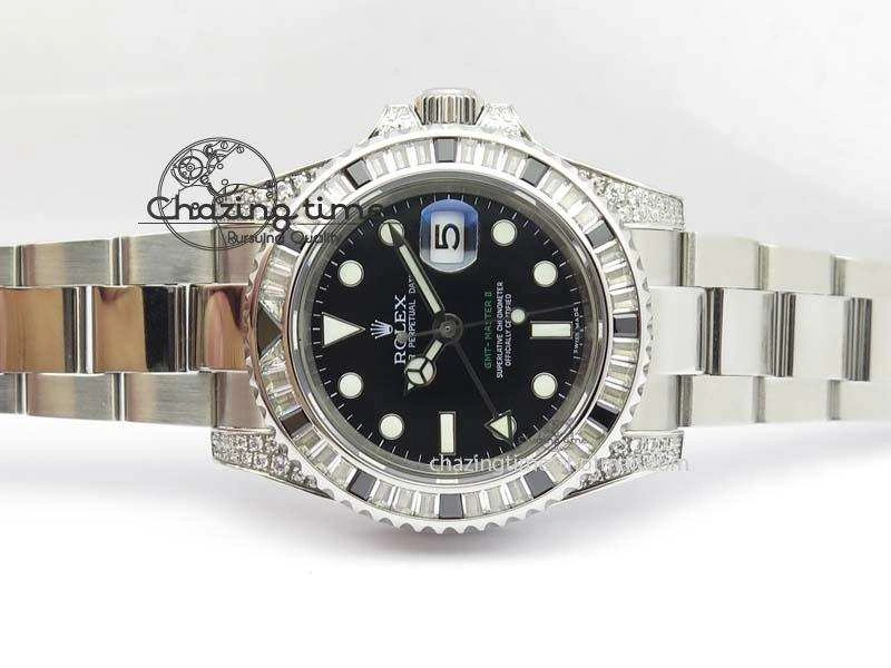 GMT-Master II 116759 SS Bp-Maker Black Ruby Crystal Black Dial On SS Bracelet A3186