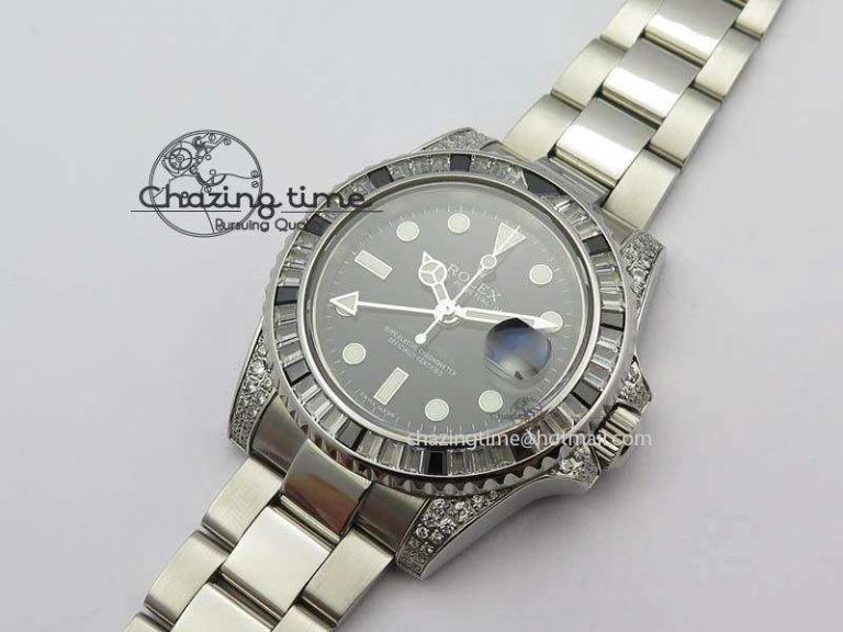 GMT-Master II 116759 SS Bp-Maker Black Ruby Crystal Black Dial On SS Bracelet A3186
