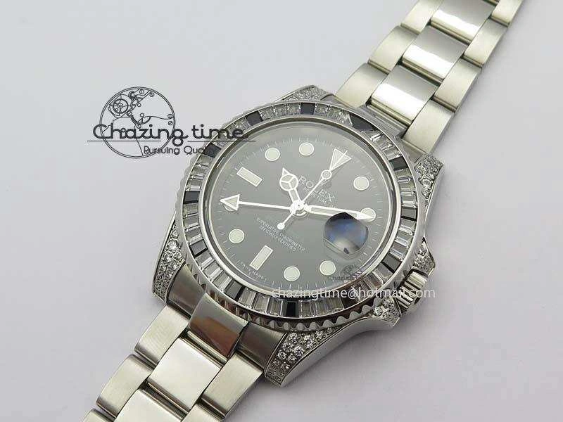 GMT-Master II 116759 SS Bp-Maker Black Ruby Crystal Black Dial On SS Bracelet A3186