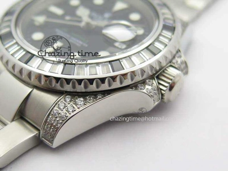 GMT-Master II 116759 SS Bp-Maker Black Ruby Crystal Black Dial On SS Bracelet A3186