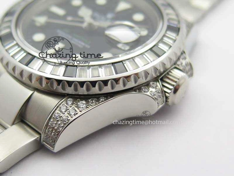 GMT-Master II 116759 SS Bp-Maker Black Ruby Crystal Black Dial On SS Bracelet A3186