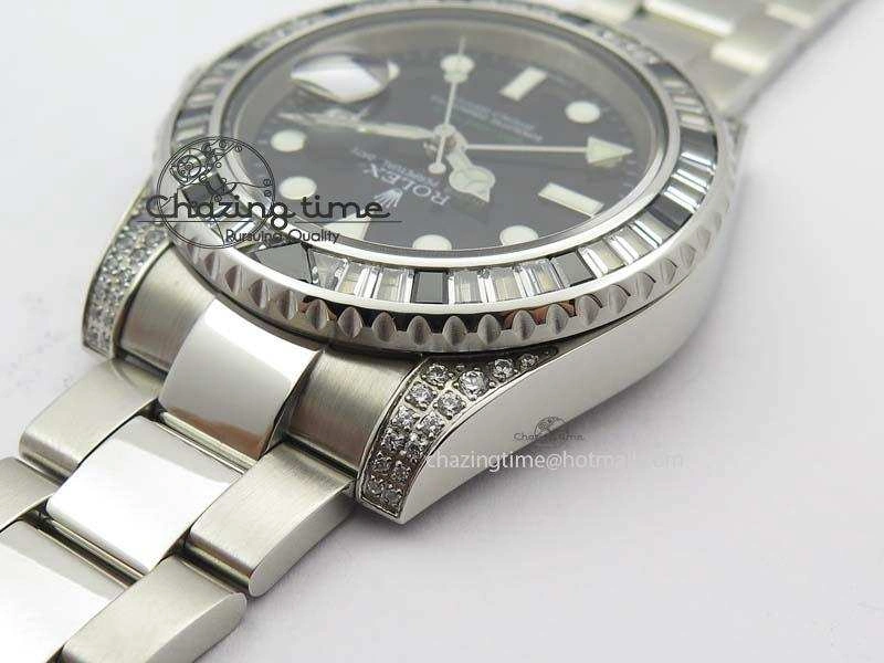 GMT-Master II 116759 SS Bp-Maker Black Ruby Crystal Black Dial On SS Bracelet A3186
