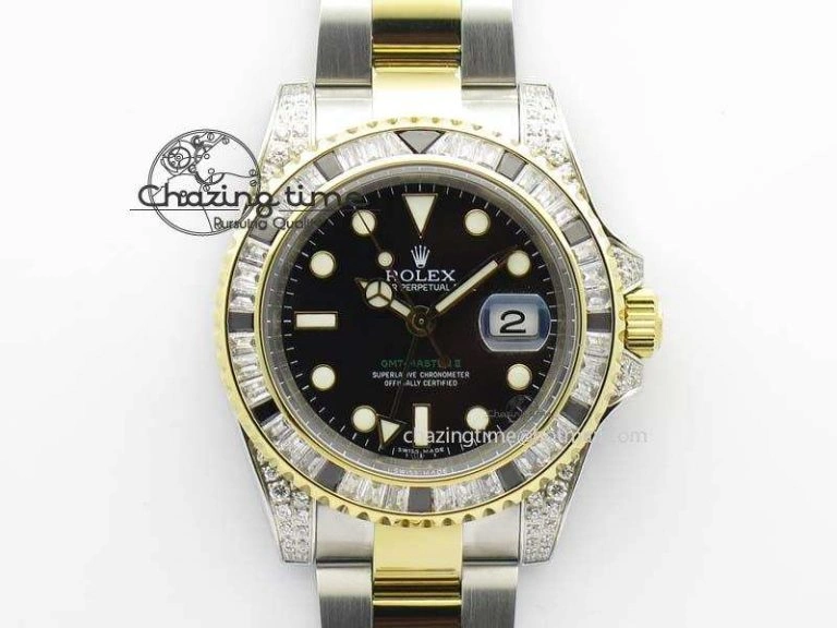 GMT-Master II 116759 SS YG Bp-Maker Black Ruby Crystal Black Dial On SS YG Bracelet A3186