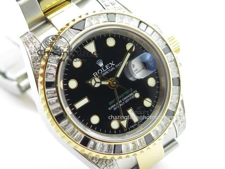 GMT-Master II 116759 SS YG Bp-Maker Black Ruby Crystal Black Dial On SS YG Bracelet A3186