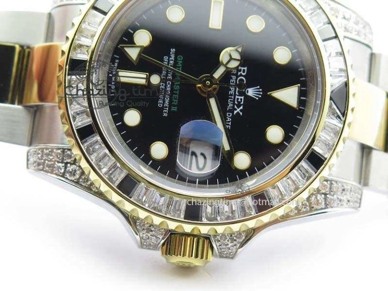 GMT-Master II 116759 SS YG Bp-Maker Black Ruby Crystal Black Dial On SS YG Bracelet A3186