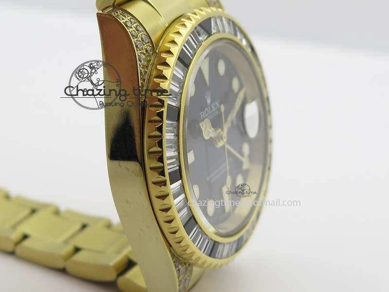 GMT-Master II 116759 YG Bp-Maker Black Ruby Crystal Bezel Black Dial On YG Bracelet A3186