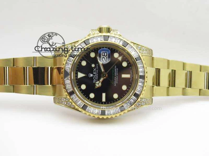 GMT-Master II 116759 YG Bp-Maker Black Ruby Crystal Bezel Black Dial On YG Bracelet A3186