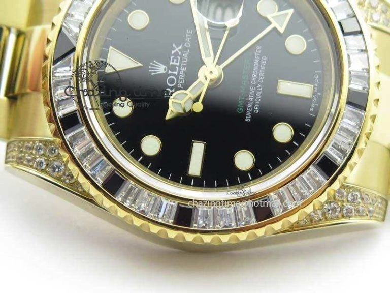 GMT-Master II 116759 YG Bp-Maker Black Ruby Crystal Bezel Black Dial On YG Bracelet A3186