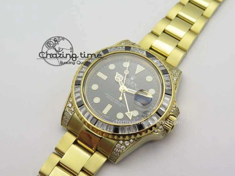 GMT-Master II 116759 YG Bp-Maker Black Ruby Crystal Bezel Black Dial On YG Bracelet A3186