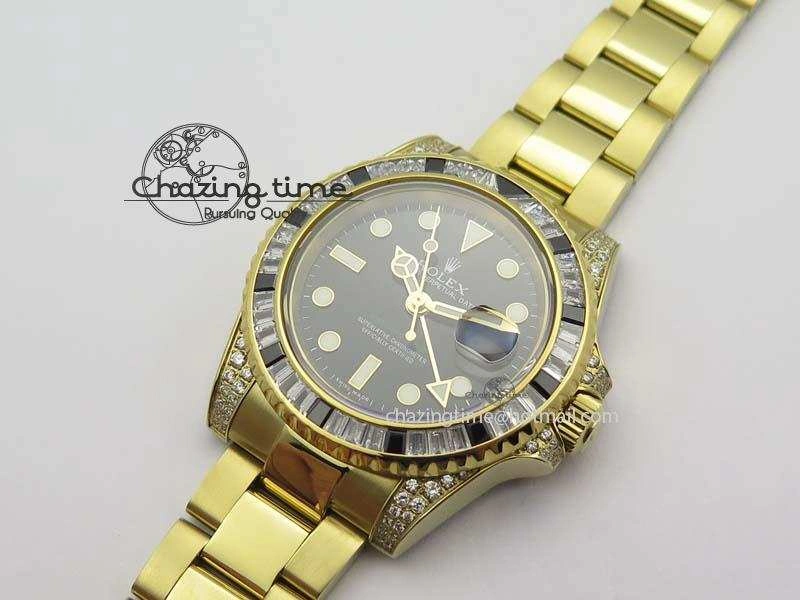 GMT-Master II 116759 YG Bp-Maker Black Ruby Crystal Bezel Black Dial On YG Bracelet A3186