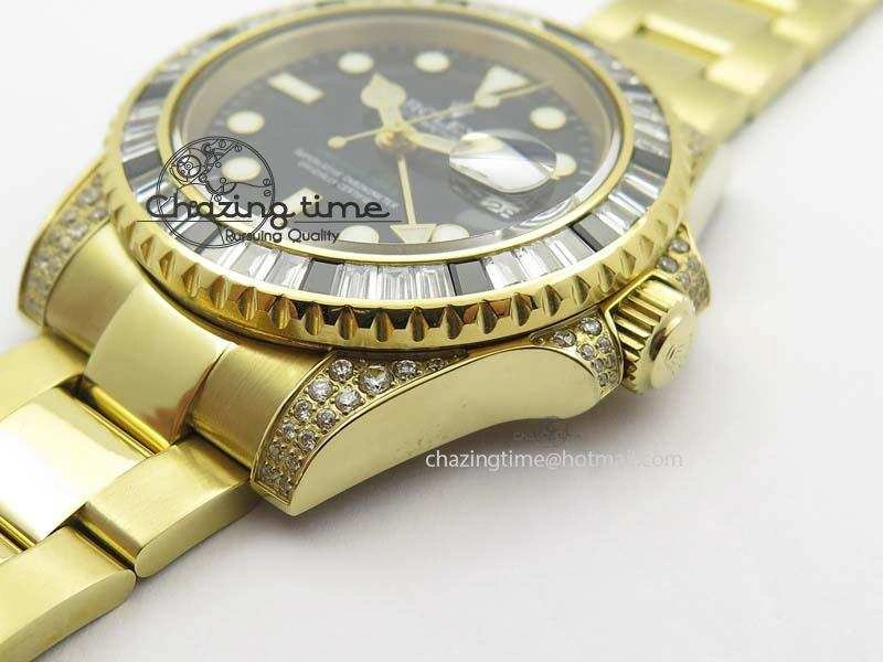 GMT-Master II 116759 YG Bp-Maker Black Ruby Crystal Bezel Black Dial On YG Bracelet A3186