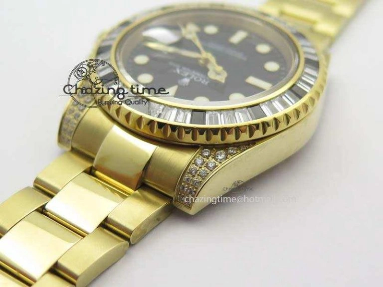 GMT-Master II 116759 YG Bp-Maker Black Ruby Crystal Bezel Black Dial On YG Bracelet A3186