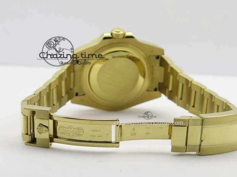 GMT-Master II 116759 YG Bp-Maker Blue Ruby Crystal Bezel Black Dial On YG Bracelet A3186