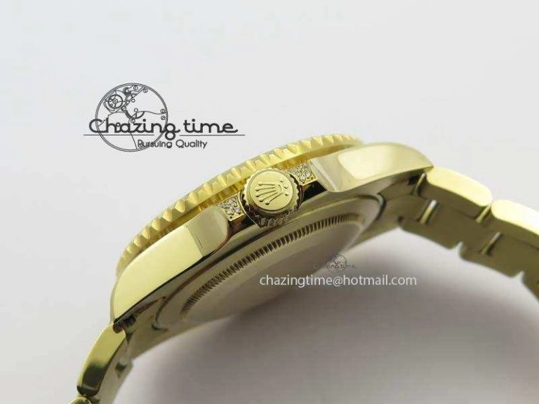 GMT-Master II 116759 YG Bp-Maker Blue Ruby Crystal Bezel Black Dial On YG Bracelet A3186