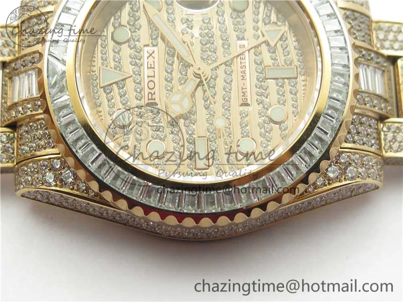 GMT Master II 116769 BRIL Full Diamonds RG TWF Best Edition A2836