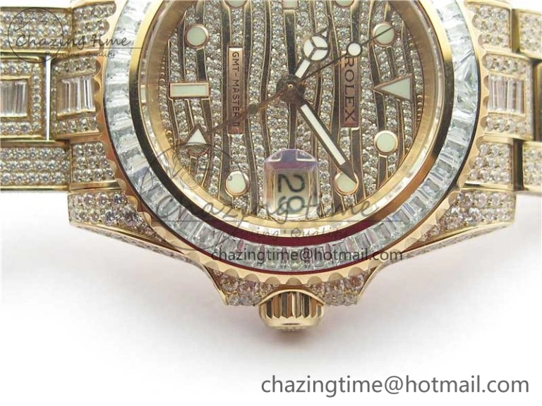 GMT Master II 116769 BRIL Full Diamonds RG TWF Best Edition A2836