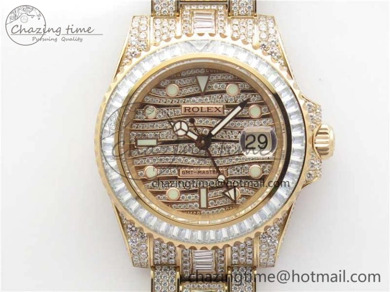 GMT Master II 116769 BRIL Full Diamonds RG TWF Best Edition A2836