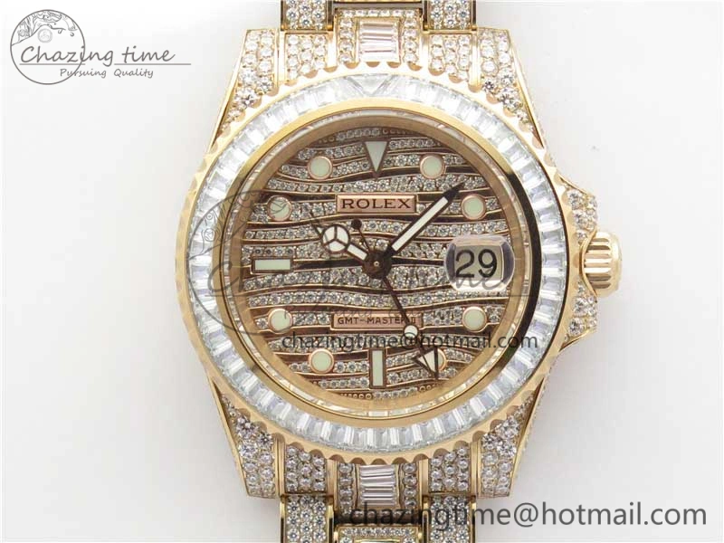 GMT Master II 116769 BRIL Full Diamonds RG TWF Best Edition A2836
