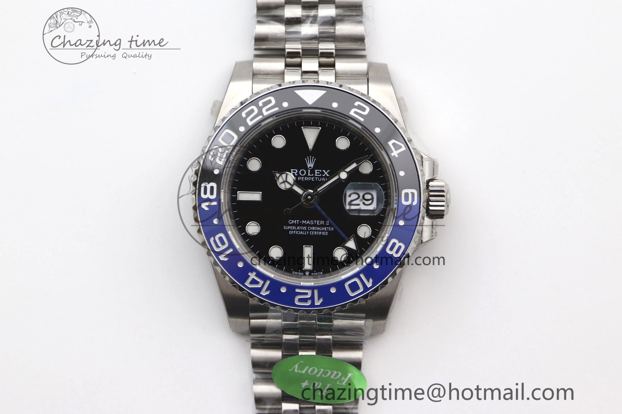 GMT Master II 126710 BLNR 904L SS TW+ Best Edition on Jubilee Bracelet VR3285 CHS