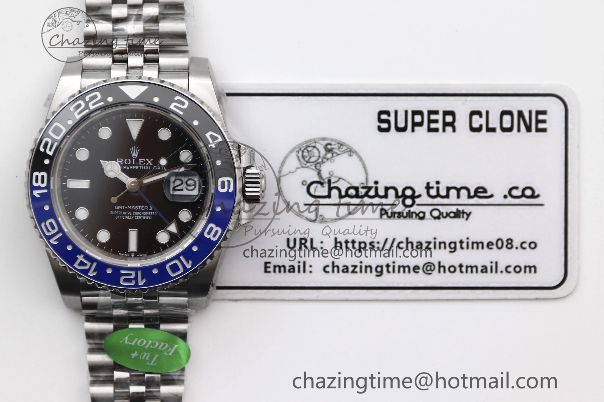 GMT Master II 126710 BLNR 904L SS TW+ Best Edition on Jubilee Bracelet VR3285 CHS