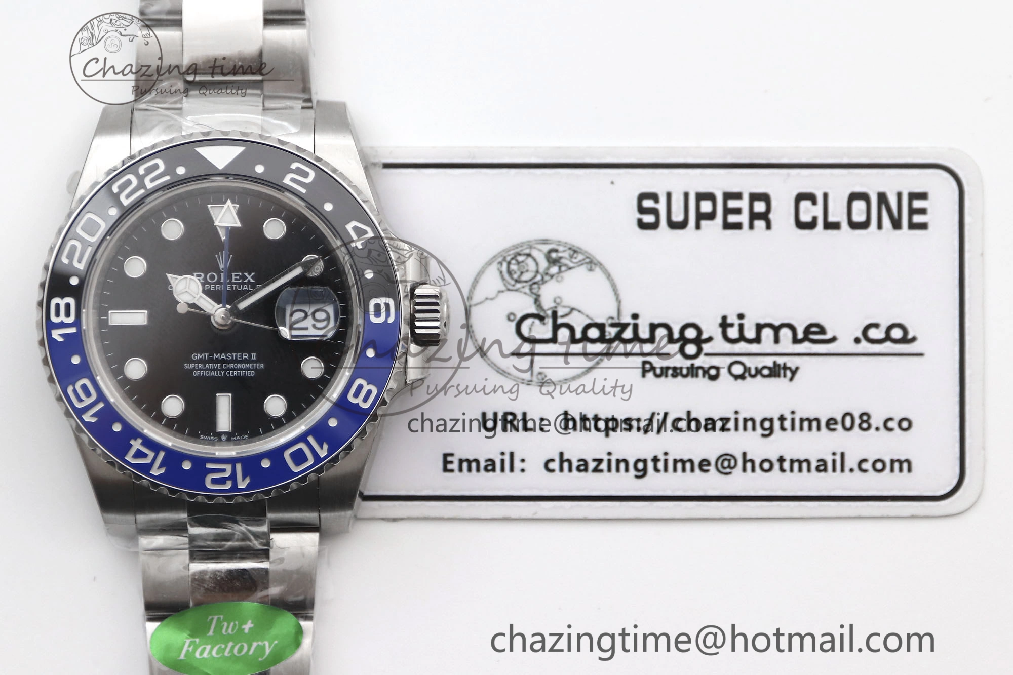 GMT Master II 126710 BLNR 904L SS TW+ Best Edition on Oyster Bracelet VR3285 CHS