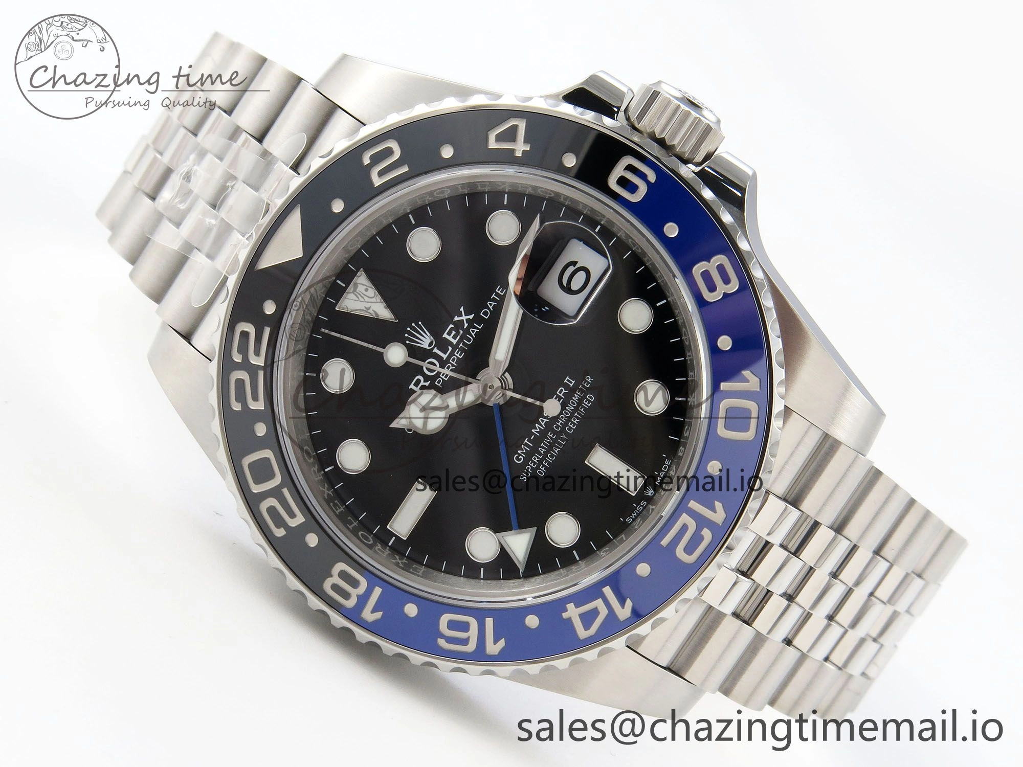 GMT-Master II 126710 BLNR 904L Steel VSF 1:1 Best Edition on Jubilee Bracelet DD3285 CHS V3