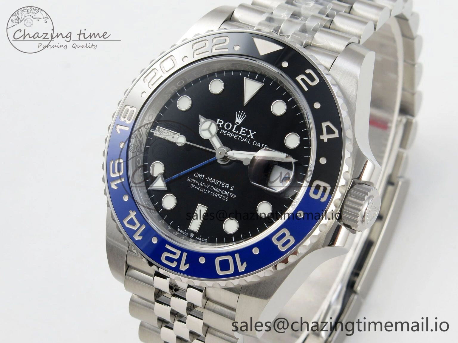 GMT-Master II 126710 BLNR 904L Steel VSF 1:1 Best Edition on Jubilee Bracelet DD3285 CHS V3