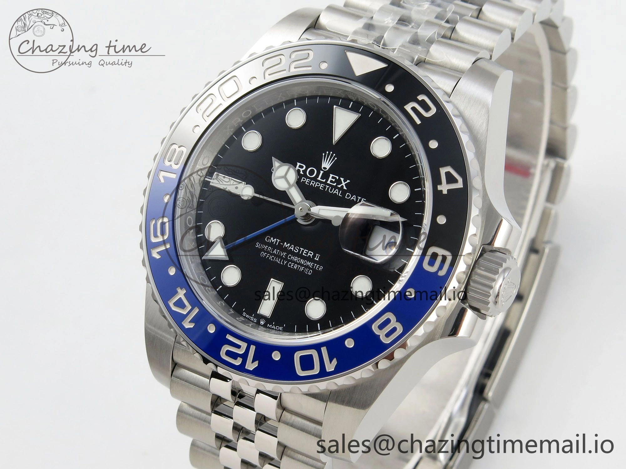 GMT-Master II 126710 BLNR 904L Steel VSF 1:1 Best Edition on Jubilee Bracelet DD3285 CHS V3