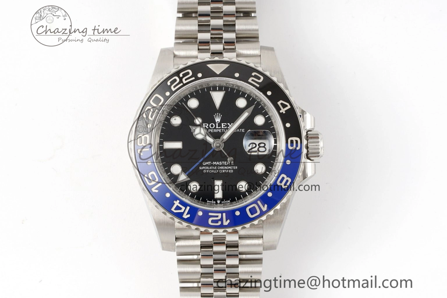 GMT Master II 126710 BLNR Batman 904L SS C+F 1:1 Best Edition Black Dial on Jubilee Bracelet SH3285 CHS