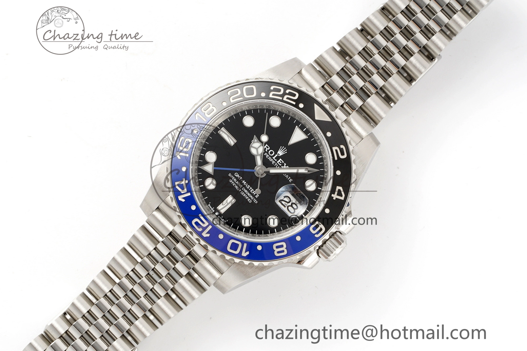 GMT Master II 126710 BLNR Batman 904L SS C+F 1:1 Best Edition Black Dial on Jubilee Bracelet SH3285 CHS