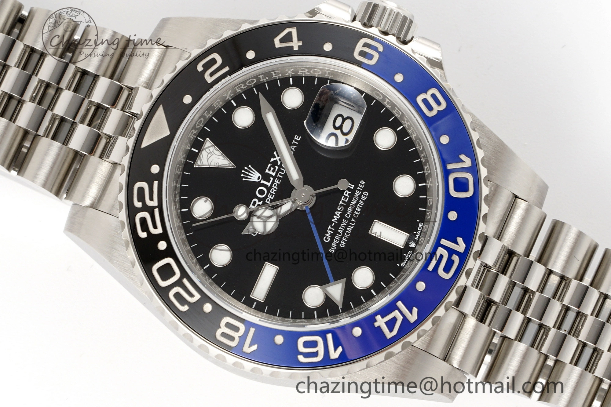 GMT Master II 126710 BLNR Batman 904L SS C+F 1:1 Best Edition Black Dial on Jubilee Bracelet SH3285 CHS