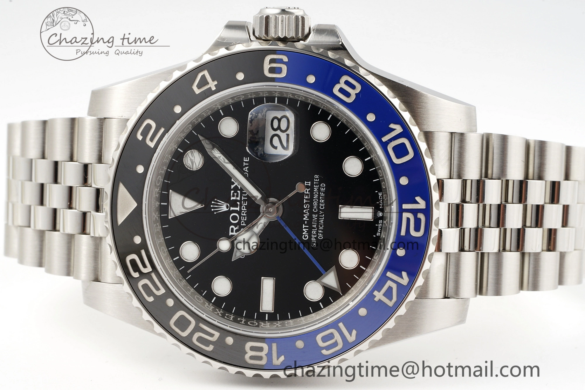 GMT Master II 126710 BLNR Batman 904L SS C+F 1:1 Best Edition Black Dial on Jubilee Bracelet SH3285 CHS