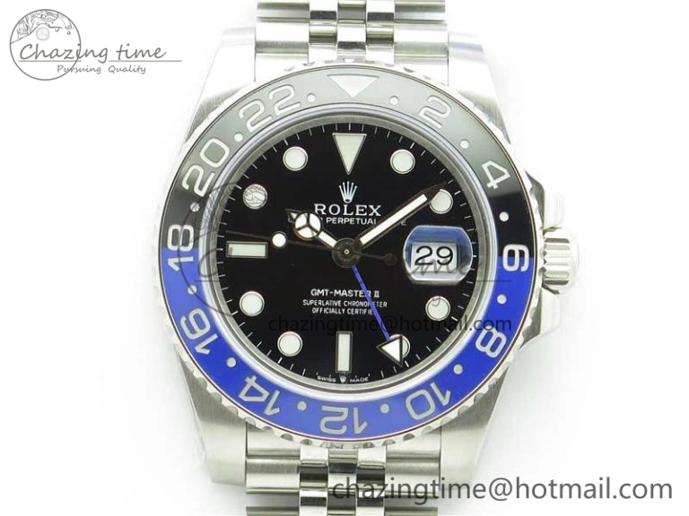 GMT Master II 126710 BLNR Black Blue Ceramic 316L Steel Bp Maker 1:1 Best Edition on SS Bracelet SA3285