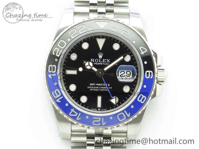 GMT Master II 126710 BLNR Black Blue Ceramic 316L Steel Bp Maker 1:1 Best Edition on SS Bracelet SA3285