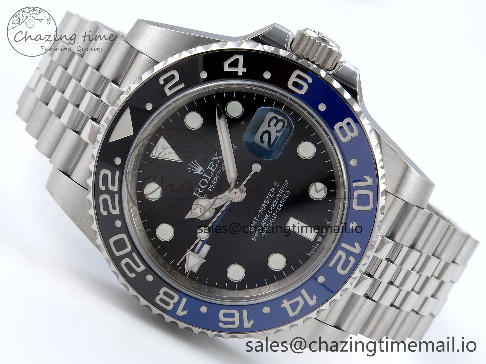 GMT-Master II 126710 BLNR Black Blue Ceramic 904L Steel EWE 1:1 Best Edition on Jubilee Strap EWE3285 V5
