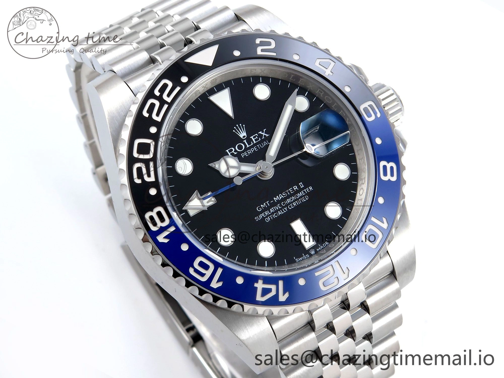 GMT-Master II 126710 BLNR Black Blue Ceramic 904L Steel EWE 1:1 Best Edition on Jubilee Strap EWE3285 V5