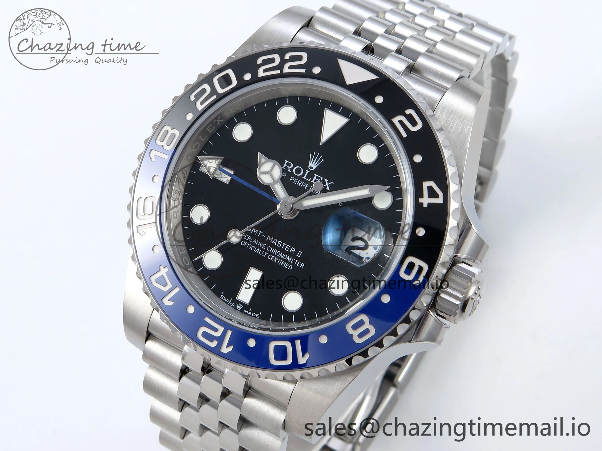 GMT-Master II 126710 BLNR Black Blue Ceramic 904L Steel EWE 1:1 Best Edition on Jubilee Strap EWE3285 V5