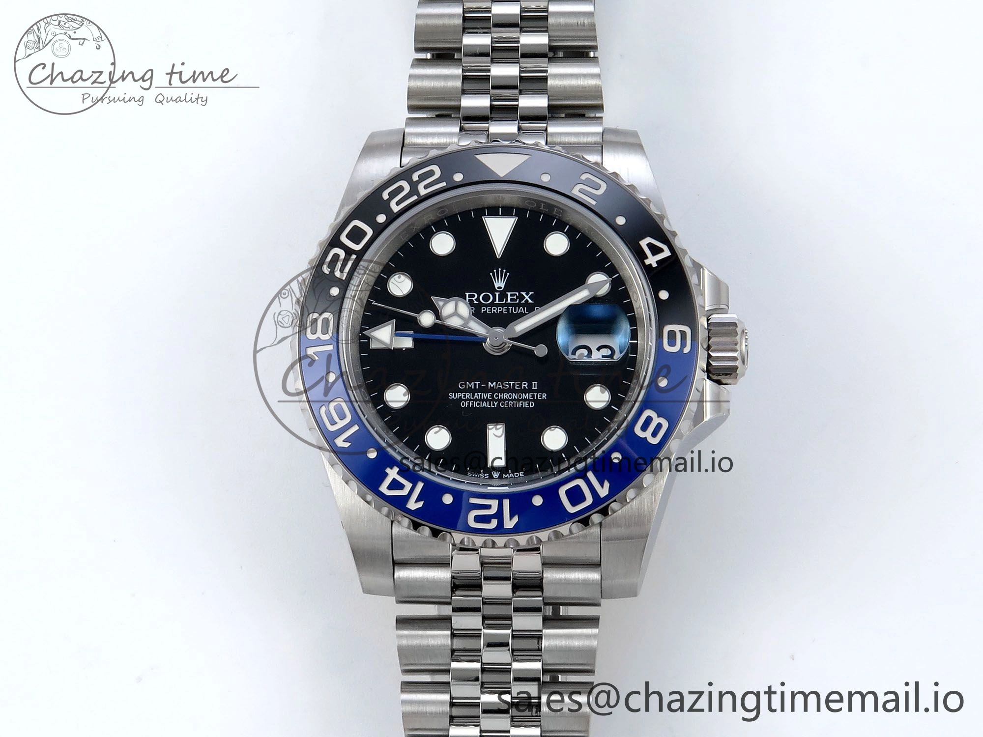 GMT-Master II 126710 BLNR Black Blue Ceramic 904L Steel EWE 1:1 Best Edition on Jubilee Strap EWE3285 V5