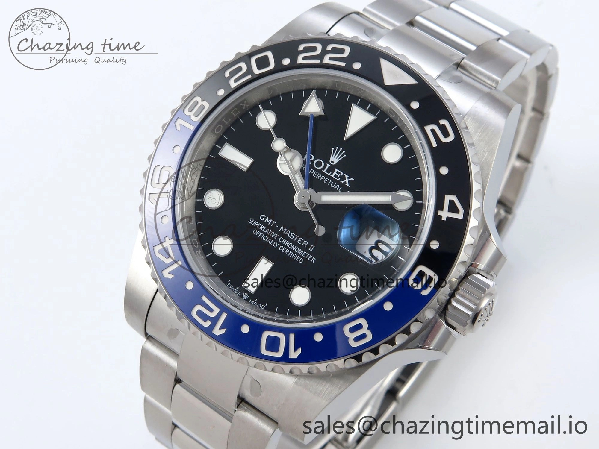 GMT-Master II 126710 BLNR Black Blue Ceramic 904L Steel EWE 1:1 Best Edition on Oyster Strap EWE3285 V5