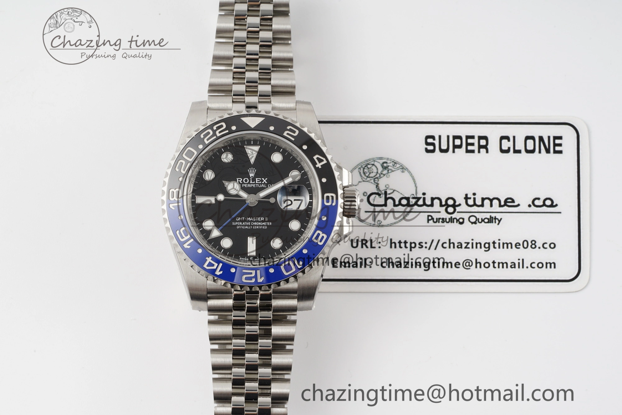 GMT-Master II 126710 BLNR Blue Black Ceramic Clean Factory Best Edition on Jubilee Bracelet DD3285 CHS