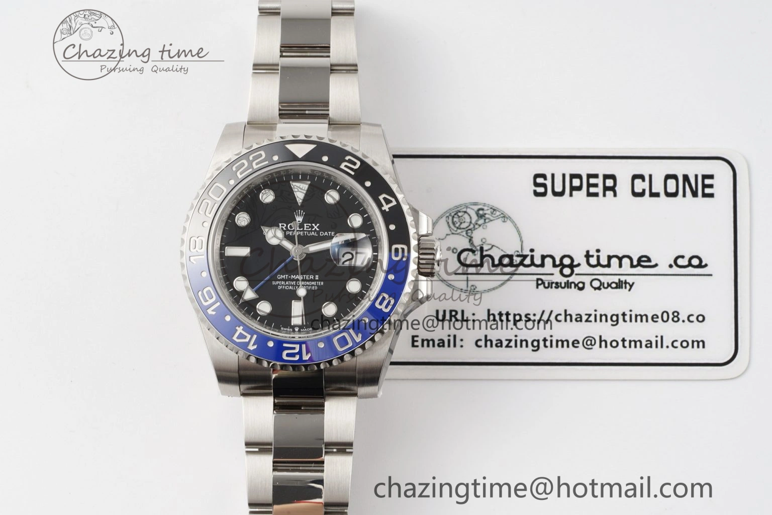 GMT-Master II 126710 BLNR Blue Black Ceramic Clean Factory Best Edition on Oyster Bracelet DD3285 CHS