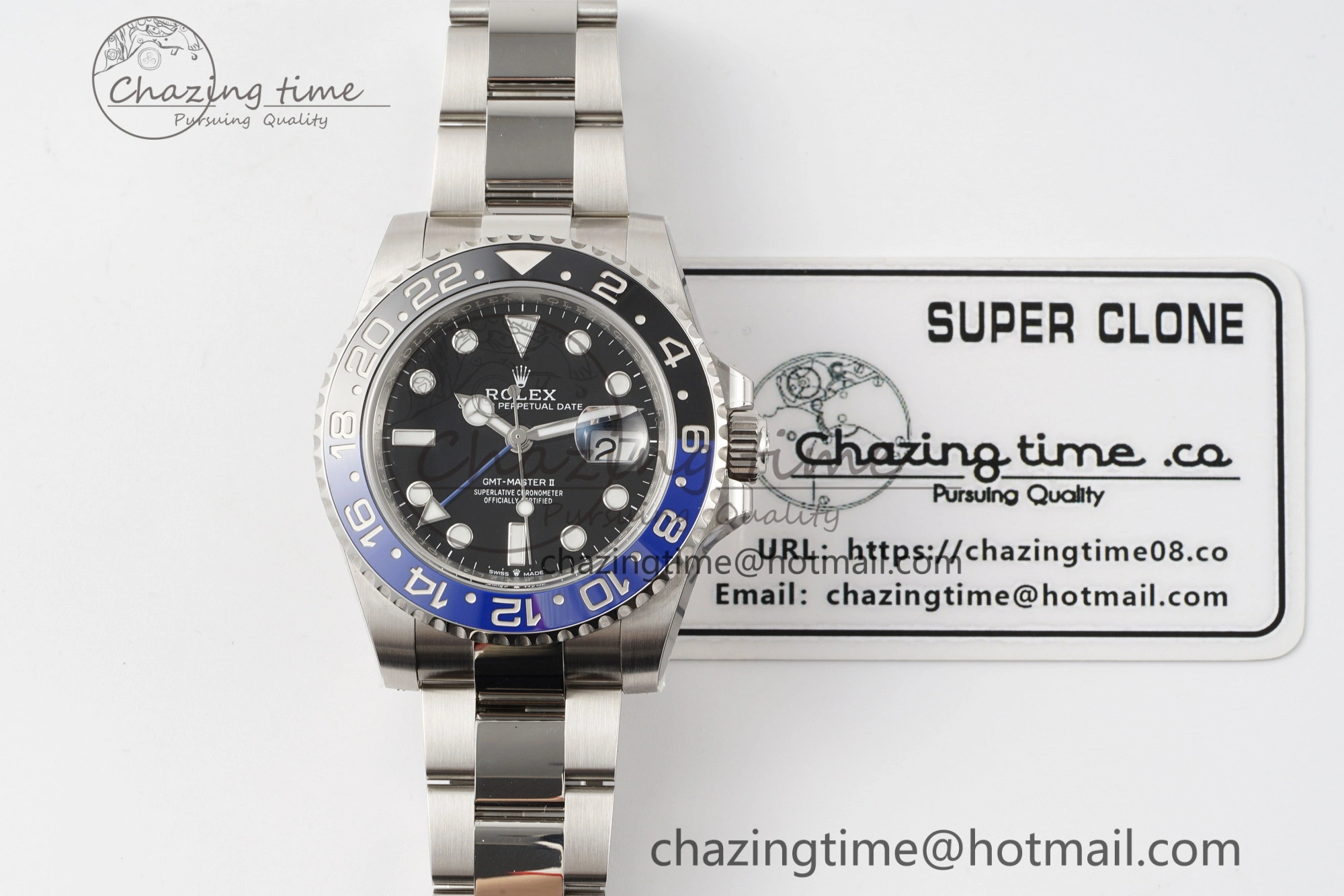 GMT-Master II 126710 BLNR Blue Black Ceramic Clean Factory Best Edition on Oyster Bracelet DD3285 CHS