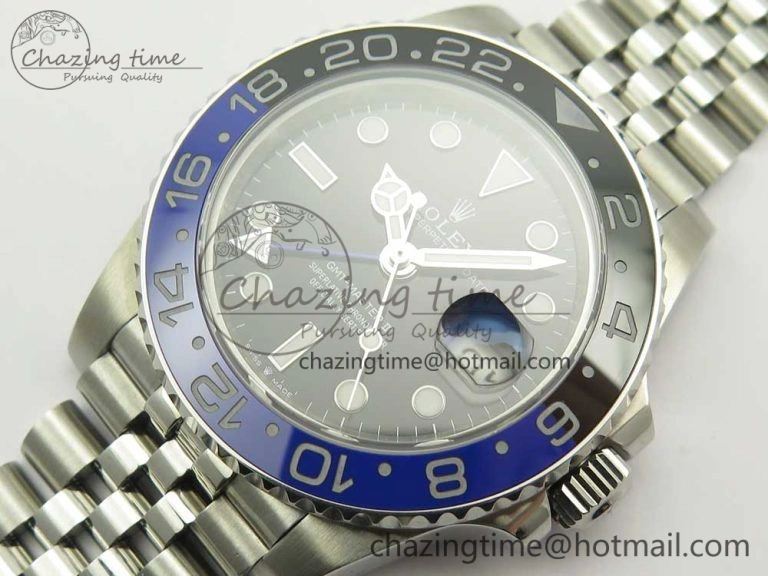GMT-Master II 126710 BLNR GMF 904L Steel Edition Black Dial on SS Jubilee Bracelet A2836