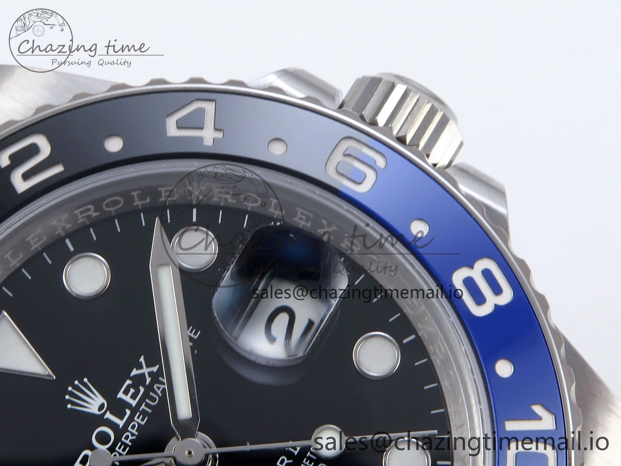 GMT Master II 126710 BLNR QF+ 1:1 Best Edition 904L Steel Black Dial Black Blue Bezel on SS Bracelet SH3285