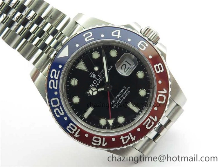 GMT-Master II 126710 BLRO 904L BP Maker 1:1 Best Edition Black Dial On 904L Jubilee Bracelet A3285 (Correct Hand Stack)