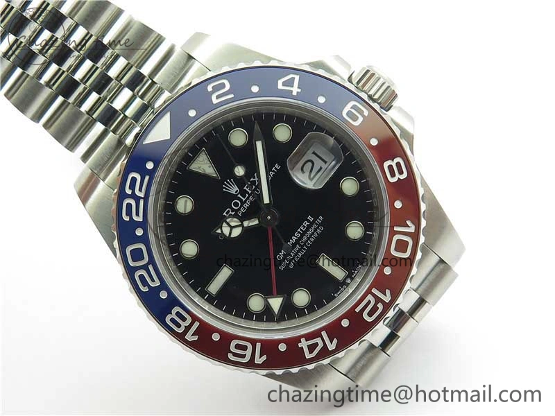 GMT-Master II 126710 BLRO 904L BP Maker 1:1 Best Edition Black Dial On 904L Jubilee Bracelet A3285 (Correct Hand Stack)