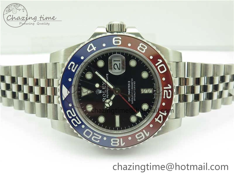 GMT-Master II 126710 BLRO 904L BP Maker 1:1 Best Edition Black Dial On 904L Jubilee Bracelet A3285 (Correct Hand Stack)