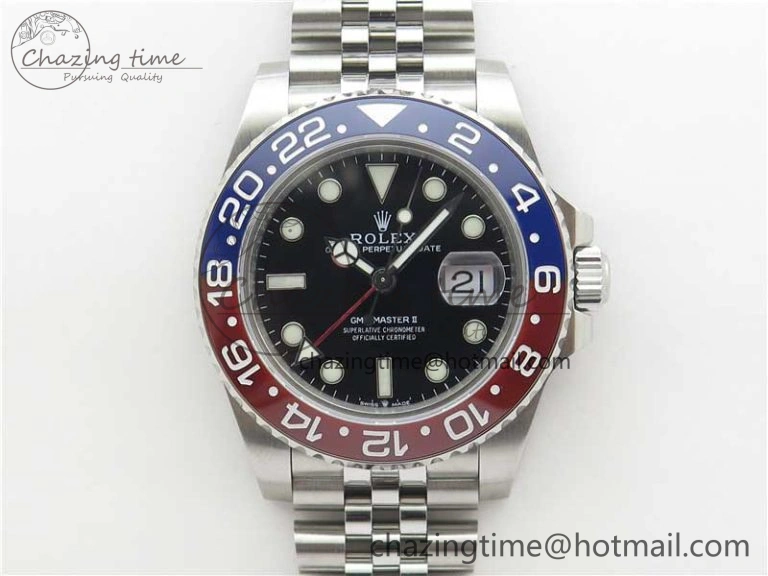 GMT-Master II 126710 BLRO 904L BP Maker 1:1 Best Edition Black Dial On 904L Jubilee Bracelet A3285 (Correct Hand Stack)